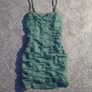 Ruffled green homecoming dress